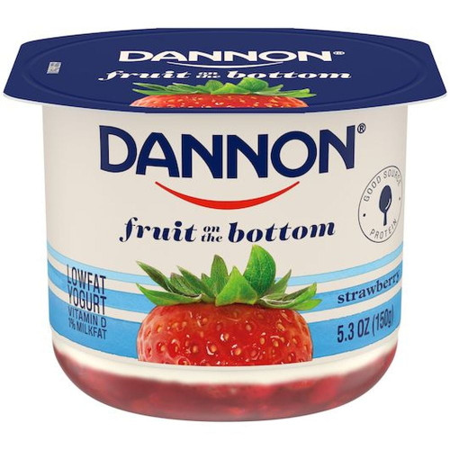 Dannon Fruit On The Bottom Strawberry Low Fat Yogurt, 5.3 Ounce -- 12 Per Case.