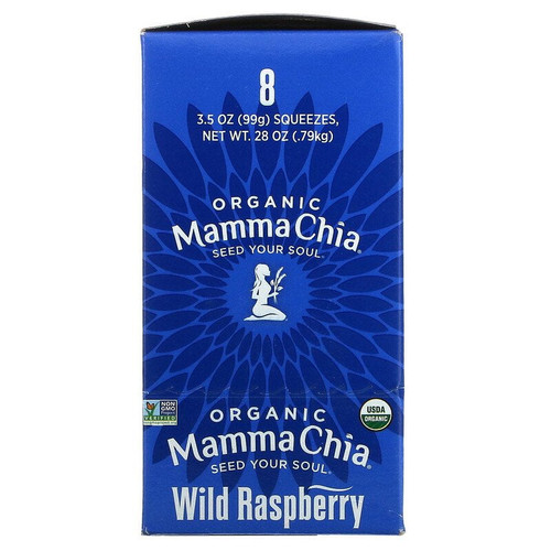 Mamma Chia, Organic Chia Squeeze, Vitality Snack, Wild Raspberry, 8 Squeezes, 3.5 Oz Pack Of 4