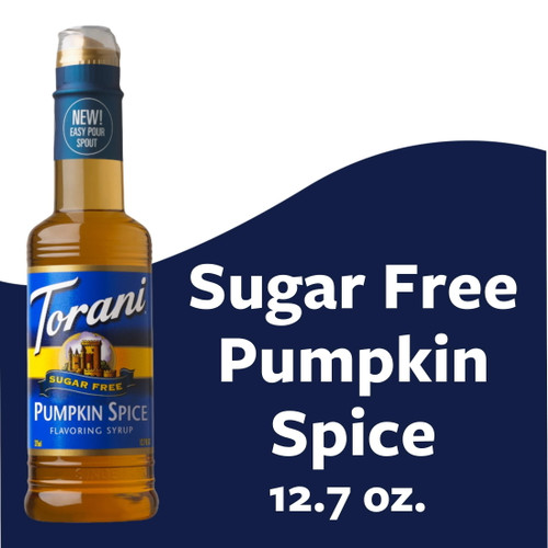 Torani Sugar Free Pumpkin Spice Coffee Syrup, Zero Calorie, Authentic Coffeehouse Syrup, 12.7 Oz