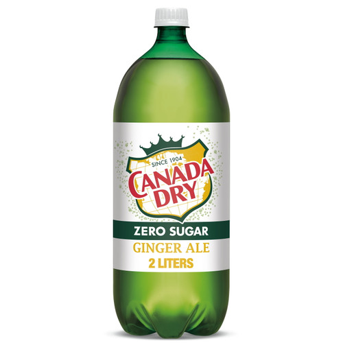 Canada Dry Zero Sugar Ginger Ale Soda, 2 L Bottle