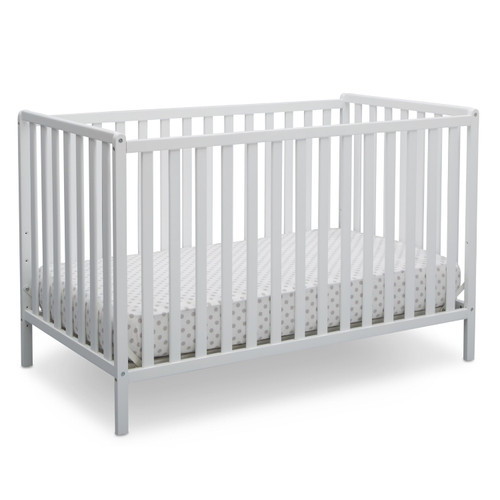 Delta Children Heartland 4-in-1 Convertible Crib, Greenguard Gold Certified, Bianca White