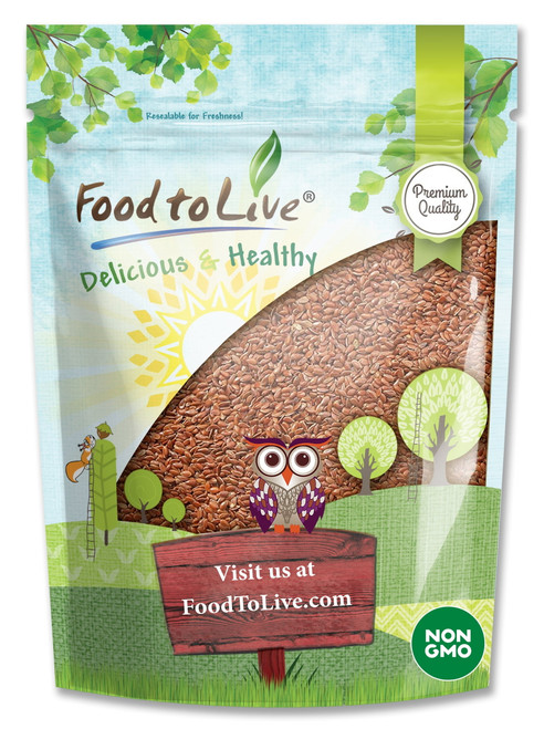 Whole Brown Flax Seeds, Non-gmo Verified, 0.25 Pounds — Kosher, Raw, Vegan — By Food To Live