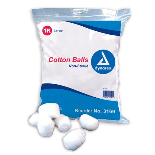 Dynarex Nonsterile Large Cotton Balls 3169 1000 Per Pack