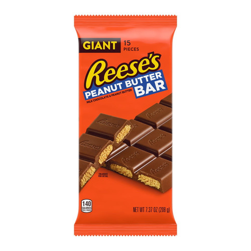 Reese's, Milk Chocolate Filled With Reese's Peanut Butter Giant Candy, 7.37 Oz, Bar (15 Pieces)