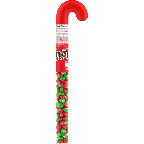 M&m's Christmas Stocking Stuffer Milk Chocolate Candy Cane - 3 Oz Tube