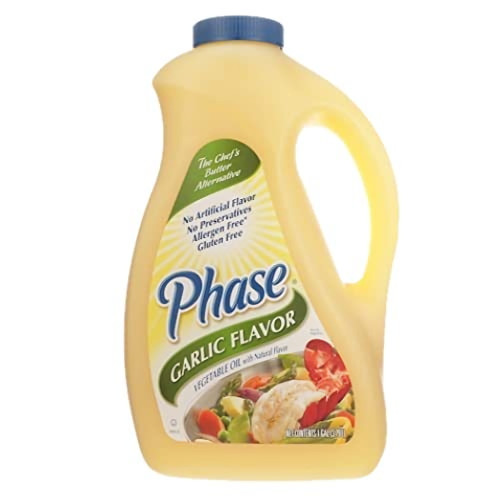 Allergen Free Vegetable Oil With Natural Flavor By Phase | 1 Gallon Jug (garlic)