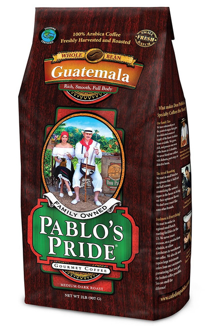 Pablo's Pride Guatemalan Whole Bean Coffee, Medium-dark Roast, 32 Oz
