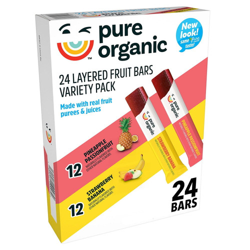 Pure Organic Layered Fruit Bars, Variety Pack, 24 Ct.