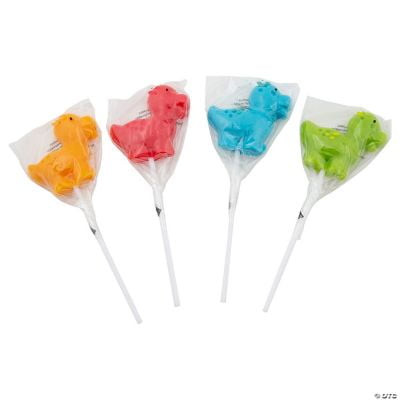 Little Dino Frosted Lollipops, 12 Pieces, Individually Wrapped, Birthday Party Candy Supplies For Kids