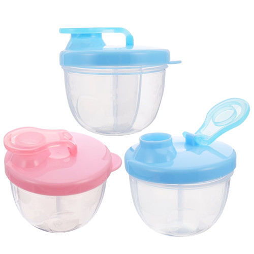Hemoton 3pcs 3 Compartments Infant Milk Powder Dispenser Outdoor Food Organizer