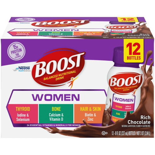 Boost Women Balanced Nutritional Drink, Rich Chocolate, (12 - 8 Fl Oz)