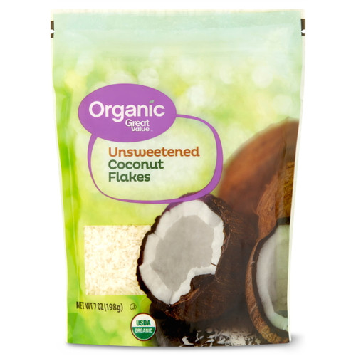 Great Value Organic Unsweetened Coconut Flakes, 7 Oz