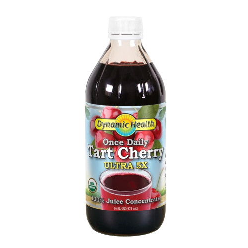 Dynamic Health Once Daily Tart Cherry Ultra 5x | 100% Juice Concentrate | No Additives Or Preservatives | Antioxidant | 16oz, Btl-glass