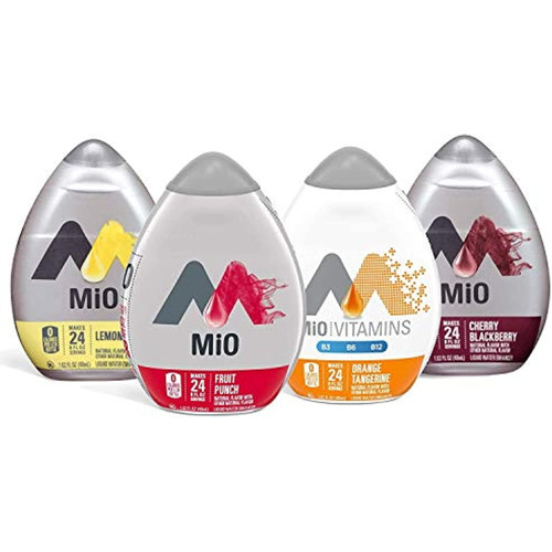 Mio Liquid Water Enhancer Variety Pack, 1 Orange Tangerine, 1 Fruit Punch, 1 Lemonade, 1 Cherry Blackberry, 4 Ct