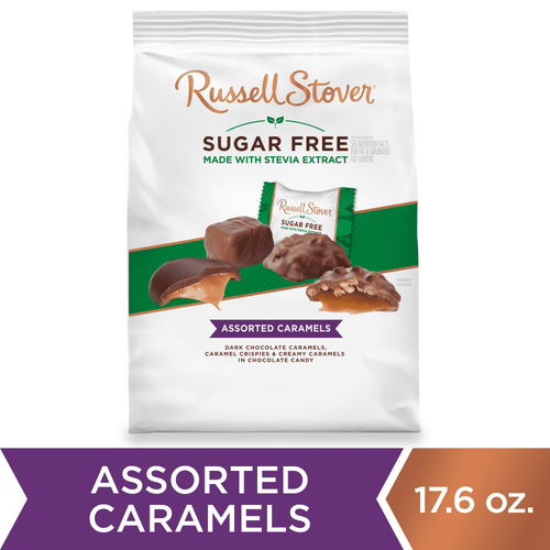 Russell Stover Sugar Free Assorted Caramels With Stevia, 17.85 Oz. Bag