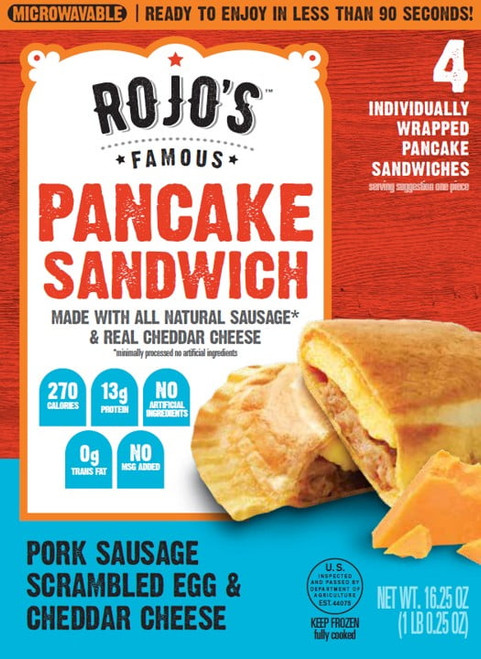 Rojos Pork Sausage, Egg & Cheese Pancake Sandwich