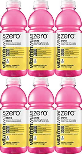 Vitamin Water Zero, Strawberry Lemonade - Shine, 20oz Bottle (pack Of 6, Total Of 120 Oz)