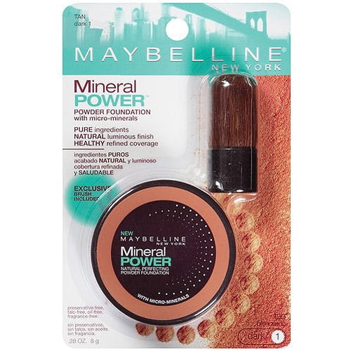 Maybelline Mineral Power Natural Perfecting Powder Foundation, Dark 1 - Tan Dark, 0.28 Oz.