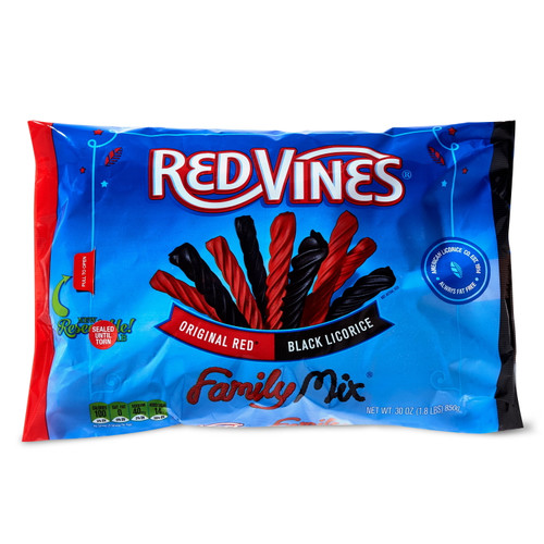 Red Vines Family Mix, Original Red & Black Licorice Candy, 30oz Bag