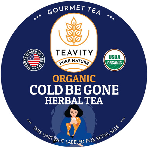 Teavity Organic Cold Be Gone Herbal Tea Pod | Herbal Tea Pod For Keurig Brewing Machine | 12 Counts (pack Of 1)