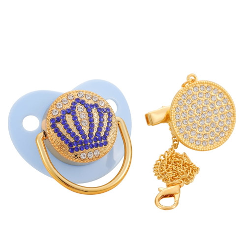 Bling Baby Pacifier Soother For 0-3 Years Old Kids Silicone Infant Nipple With Clip One Size Infant Pacifier For Christmas Birthday Halloween Gift