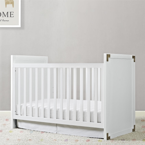 Baby Relax Miles 2-in-1 Convertible Crib, Nursery Furniture, White