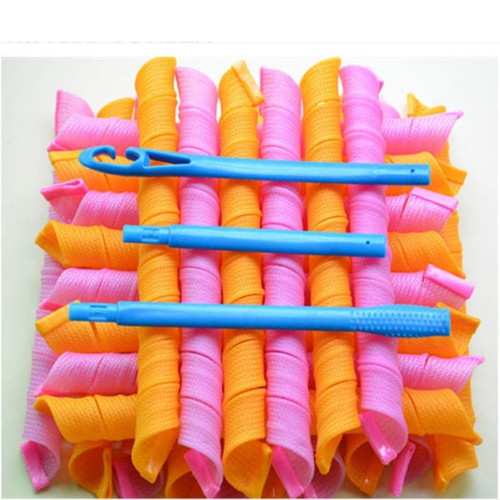 30pcs Curlers Hair Curls For Women, Overnight Curlers, Orange And Pink