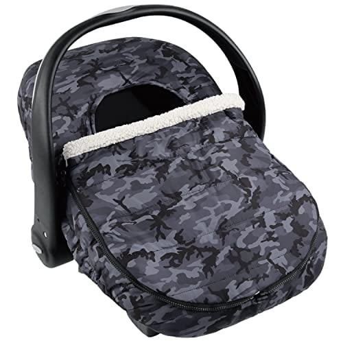 The Peanutshell Car Seat Cover, Winter Carseat Canopy, Car Seat Cover For Baby Boys, Black Camo
