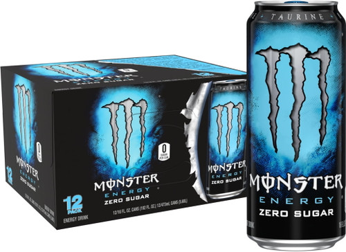 (12 Cans) Monster Energy Zero Sugar, Sugar Free Energy Drink, 16 Fl Oz