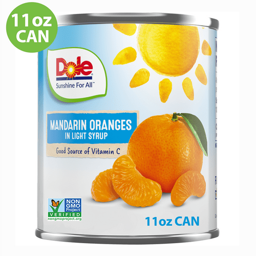 Dole All Natural Mandarin Oranges In Light Syrup, 11 Oz Can