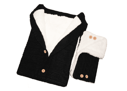 Coutexyi Newborn Baby Stroller Wrap Sleeping Bags Winter Warm Blanket Knitting Swaddle Wrap Toddler Sleeping Bag +pram Handrail 2pcs Set