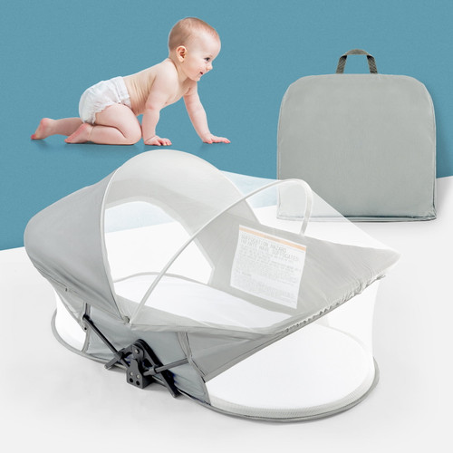 Nordmiex Travel Bassinet For Baby / Infant Foldable Outdoor Bassinet, Light Gray