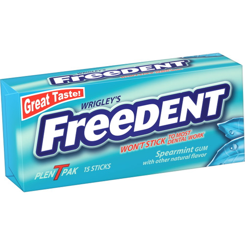 Wrigley's Freedent Gum, Spearmint, 15 Sticks (pack Of 8)