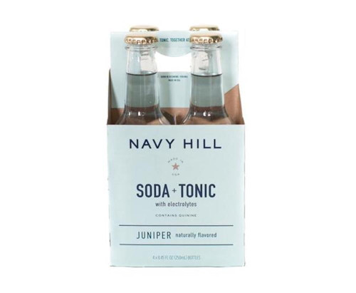 Navy Hill Soda & Tonic Water, Juniper, 8.45oz, 16 Pack