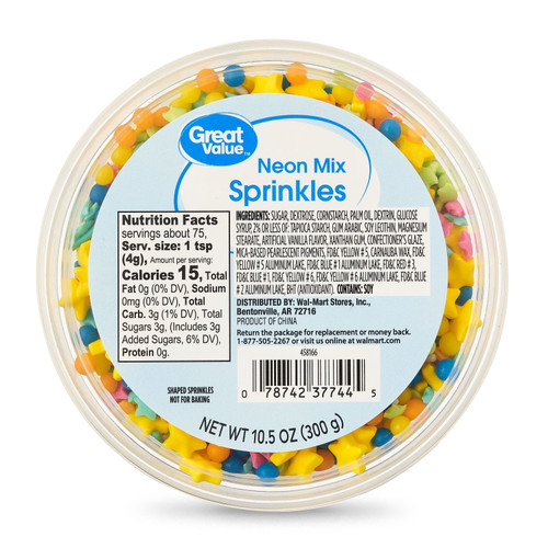 Great Value Neon Mix Sprinkles, 10.5 Oz