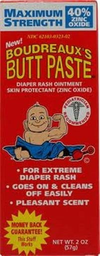 Boudreauxs Maximum Strength Butt Paste Diaper Rash Ointment 2 Oz