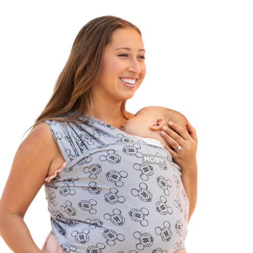 Moby Wrap Featherknit Baby Wrap Carrier In Merry-go-round Mickey Mouse