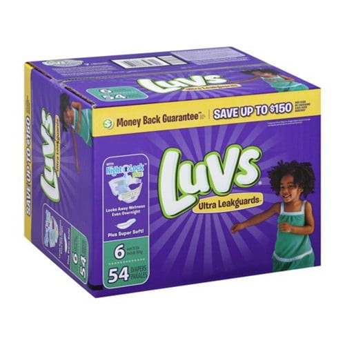 Luvs Ultra Leakguards Diapers, Size 6, 54 Ea, 3 Pack