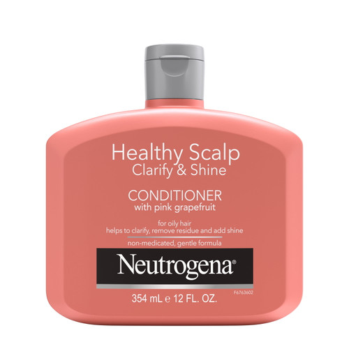 Neutrogena Conditioner For Oily Hair & Scalp With Pink Grapefruit, Healthy Scalp Clarify & Shine, Sulfate-free Surfactants, Color-safe, 12 Oz