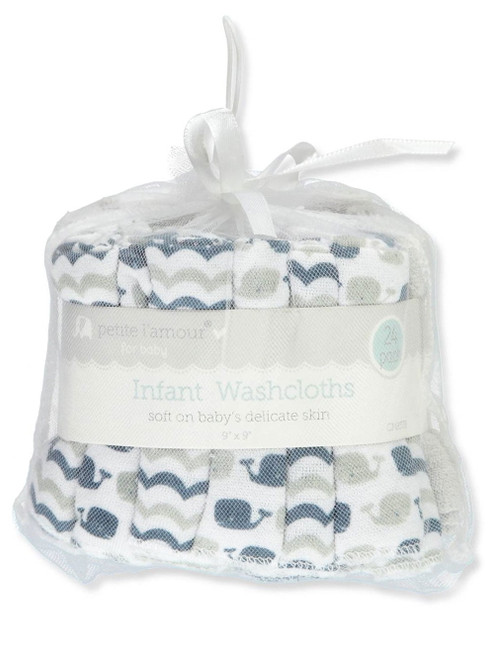 Petite L'amour 24-pack Washcloths - White/multi, One Size