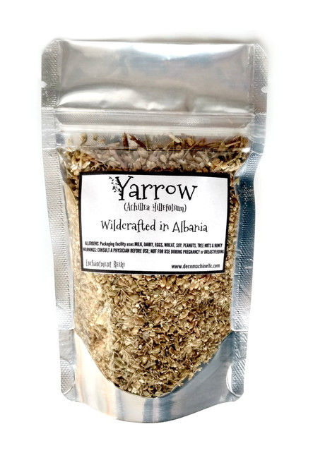 Reiki Charged Yarrow Flower And Stem Achillea Millefolium Wildcrafted In Bulgaria Loose Leaf Dried 0.5 Oz Bag Small Sample Tea