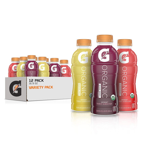 G Organic, 3 Flavor Variety Pack, Gatorade Sports Drink, Organic Hydration, Usda Certified Organic, 16.9 Oz. Bottles (pack Of 12)flavor: 3 Flavor Variety Pack