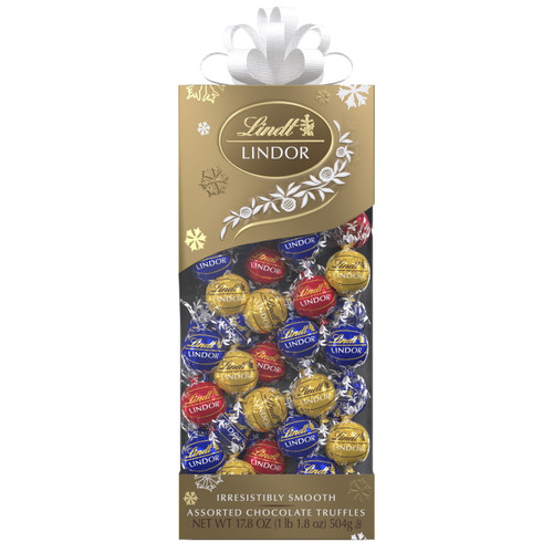 Lindt Lindor Holiday Assorted Chocolate Candy Truffles Traditions Box, 17.8 Oz.