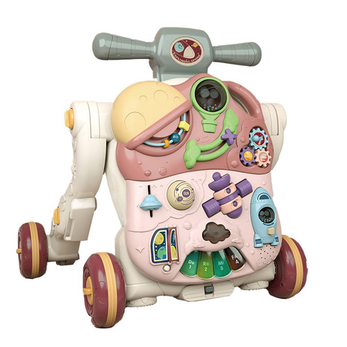 Multifunctional Baby Walker Trolley Walker With Walker Lights Adjustable Colorful Trolley Walker Walker Outdoor Music Fun Toy