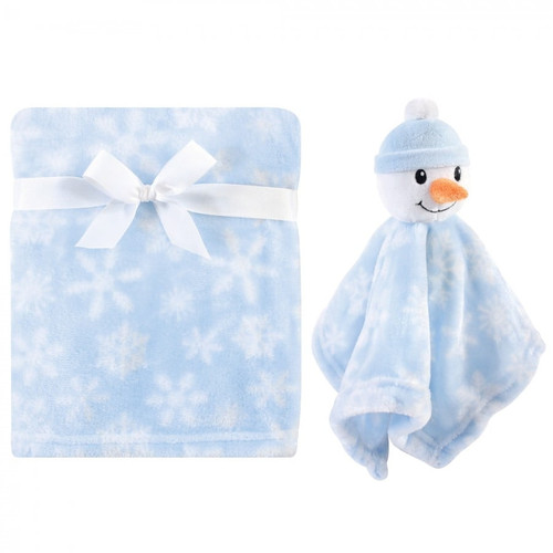 Hudson Baby Infant Plush Blanket With Security Blanket, Snowman, One Size