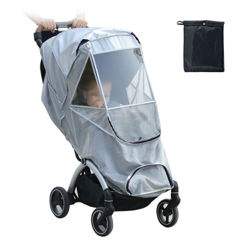 Willstar Buggy Sun Shade Universal Pram Sunshade Sun Cover For Strollers Pushchairs Uv Protection Heat Insulation And Ventilation Stroller Mosquito Net Resistant Easy To Install (silver)