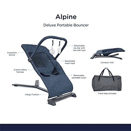 Danhaei  Alpine Deluxe Portable Bouncer, Infant, 0 – 6 Months,