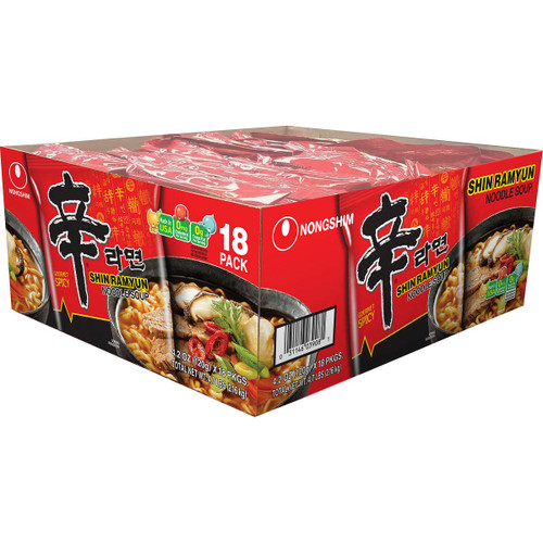 Nongshim Shin Ramyun Noodle Soup, 4.2 Ounce (18 Count)