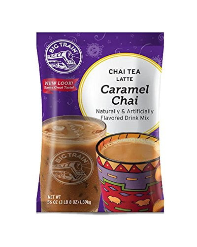 Big Train Chai Tea Latte, Caramel, 56 Ounce, Powdered Instant Chai Tea Latte Mix, Spiced Black Tea With Milk, For Home, Cafã, Coffee Shop, Restaurant Use