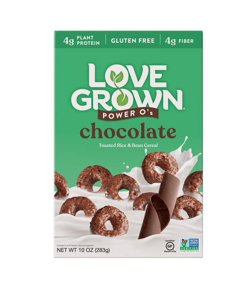 Love Grown, Breakfast Cereal, Power O's, Gluten Free, Chocolate, 10 Oz, 6 Pack